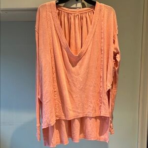 Free People Movement Oversize Long Sleeve V-Neck  Tunic Top